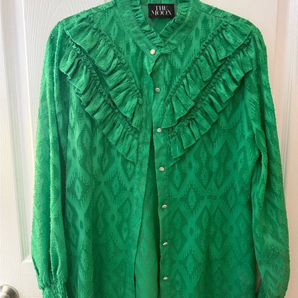 The Moon Green Ruffled Shirt - Picture 7 of 7
